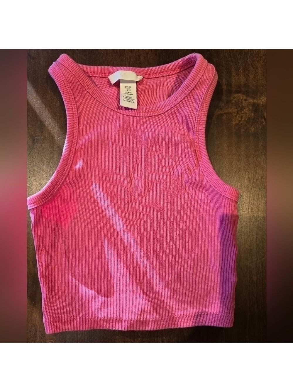 H&M pink crop tank S